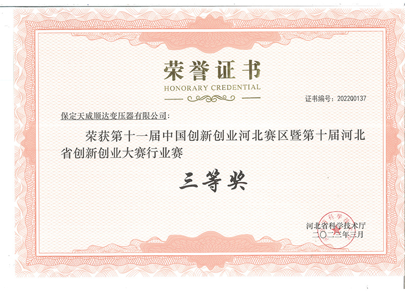 创新创业大赛三等奖